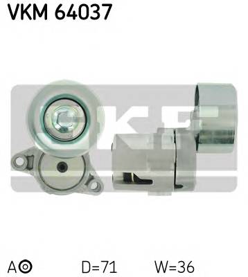SKF VKM 64037 Натяжной ролик, поликлиновой