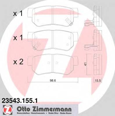 ZIMMERMANN 23543.155.1 Комплект тормозных колодок,