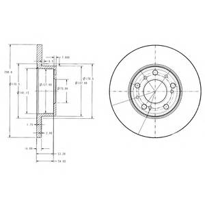 DELPHI BG2257 Тормозной диск