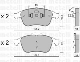 METELLI 22-0803-1 Комплект тормозных колодок,