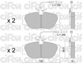 CIFAM 822-072-3 Комплект гальмівних колодок,