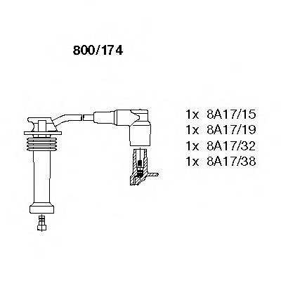 BREMI 800/174 Комплект дротів запалювання