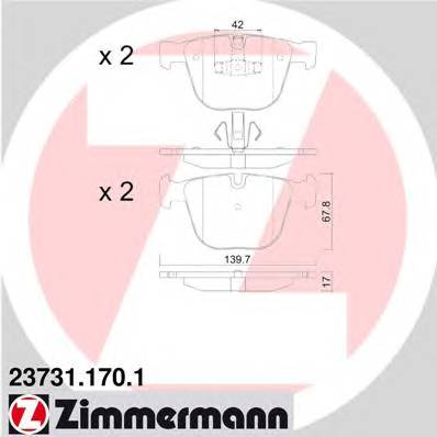 ZIMMERMANN 23731.170.1 Комплект тормозных колодок,