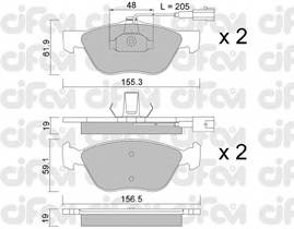 CIFAM 822-083-0 Комплект тормозных колодок,