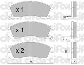 CIFAM 822-134-0 Комплект тормозных колодок,