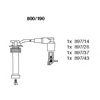 BREMI 800/190 Комплект проводов зажигания
