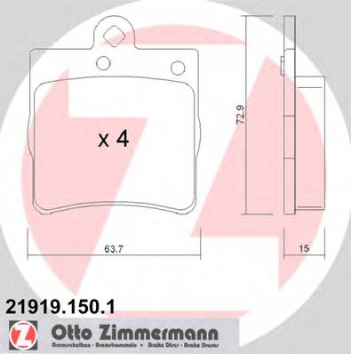 ZIMMERMANN 21919.150.1 Комплект тормозных колодок,