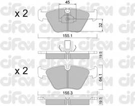 CIFAM 822-207-3 Комплект гальмівних колодок,