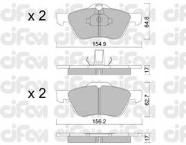 CIFAM 822-489-0 Комплект тормозных колодок,