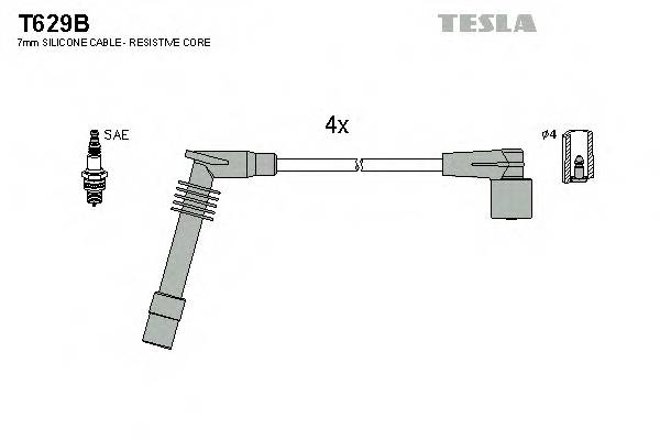 TESLA T629B Комплект проводов зажигания