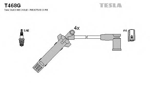 TESLA T468G Комплект проводів запалювання