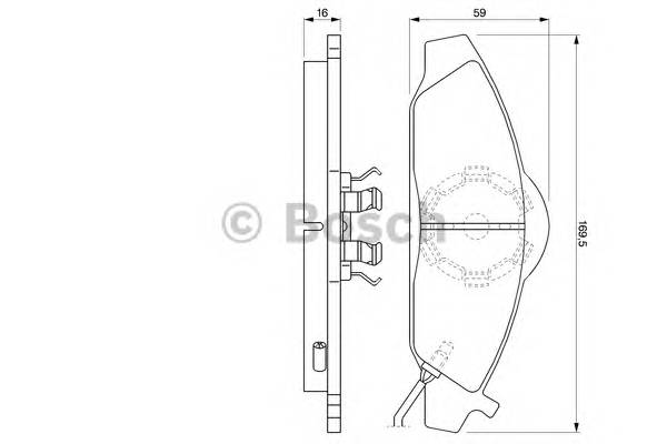 BOSCH 0 986 424 551 Комплект гальмівних колодок,