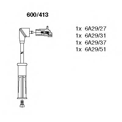 BREMI 600/413 Комплект проводов зажигания
