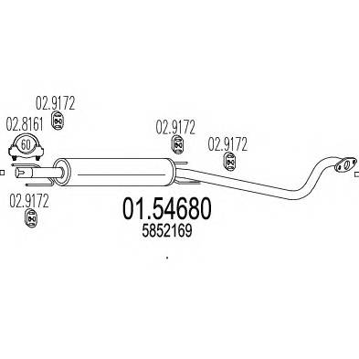 MTS 01.54680 Средний глушитель выхлопных