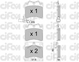 CIFAM 822-163-2 Комплект гальмівних колодок,