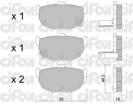 CIFAM 822-362-0 Комплект гальмівних колодок,