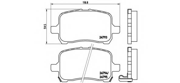 BREMBO P 10 015 Комплект тормозных колодок,