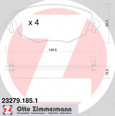 ZIMMERMANN 23279.185.1 Комплект тормозных колодок,