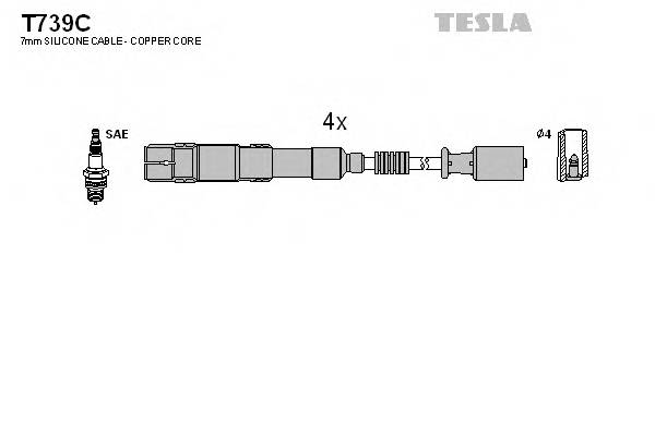 TESLA T739C Комплект проводов зажигания