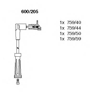 BREMI 600/205 Комплект проводов зажигания