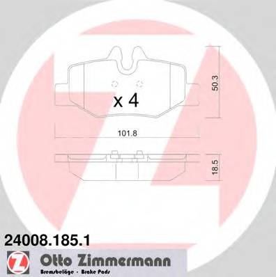 ZIMMERMANN 24008.185.1 Комплект гальмівних колодок,