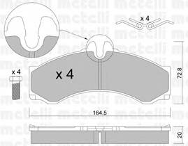 METELLI 22-0262-1 Комплект гальмівних колодок,