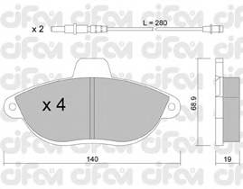 CIFAM 822-105-0 Комплект тормозных колодок,