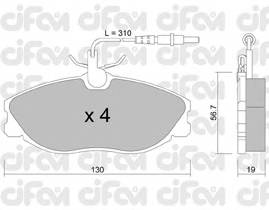 CIFAM 822-214-0 Комплект гальмівних колодок,