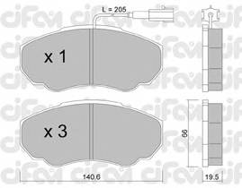 CIFAM 822-325-0 Комплект тормозных колодок,