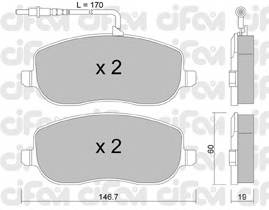 CIFAM 822-530-0 Комплект гальмівних колодок,