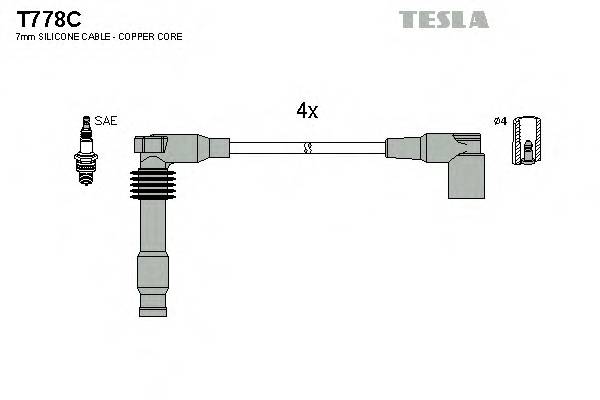 TESLA T778C Комплект проводов зажигания
