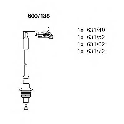 BREMI 600/138 Комплект проводов зажигания