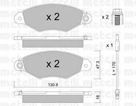 METELLI 22-0253-1 Комплект тормозных колодок,