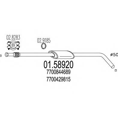 MTS 01.58920 Середній глушник вихлопних