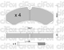 CIFAM 822-212-0 Комплект тормозных колодок,