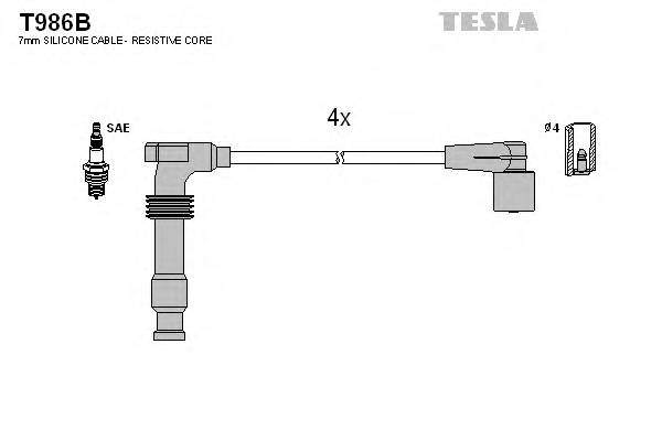 TESLA T986B Комплект проводов зажигания