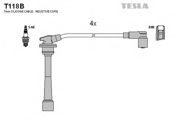 TESLA T118B Комплект проводов зажигания