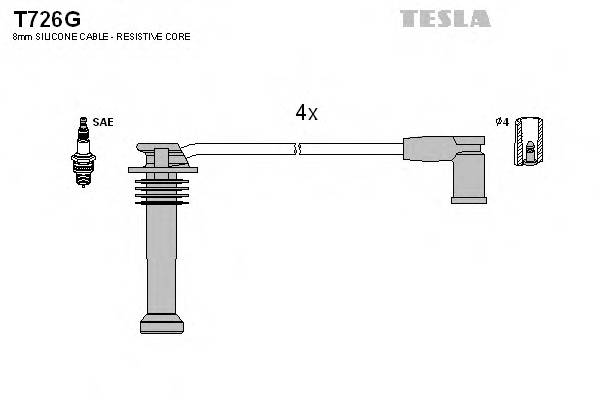 TESLA T726G Комплект проводов зажигания