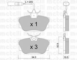 METELLI 22-0346-1 Комплект тормозных колодок,