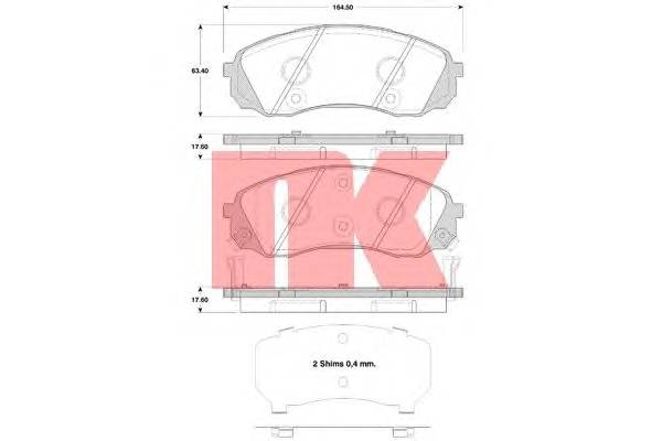 NK 223433 Комплект тормозных колодок,