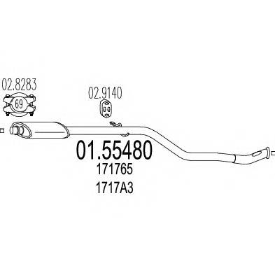 MTS 01.55480 Середній глушник вихлопних