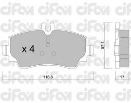 CIFAM 822-310-0 Комплект гальмівних колодок,