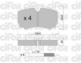 CIFAM 822-604-0 Комплект тормозных колодок,