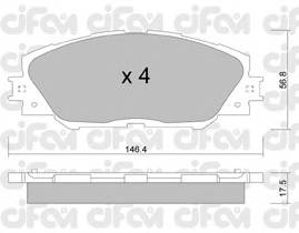 CIFAM 822-748-0 Комплект гальмівних колодок,