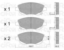 CIFAM 822-879-0 Комплект тормозных колодок,