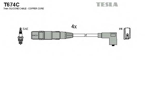 TESLA T674C Комплект дротів запалювання
