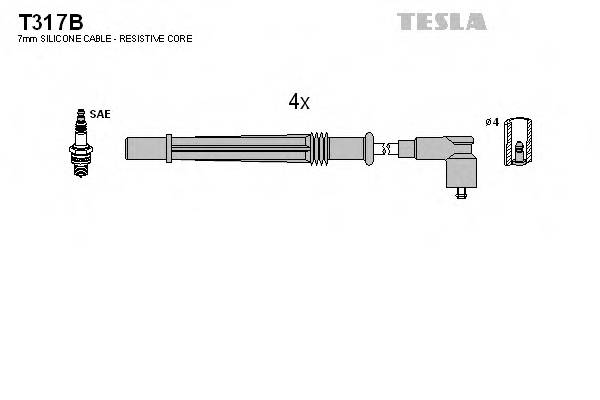 TESLA T317B Комплект проводів запалювання
