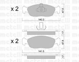 METELLI 22-0156-1 Комплект гальмівних колодок,