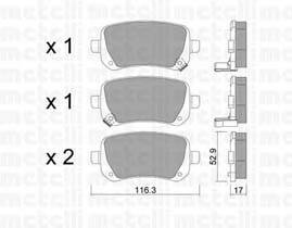 METELLI 22-0864-0 Комплект тормозных колодок,