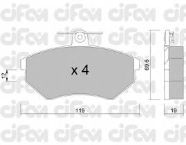 CIFAM 822-050-2 Комплект гальмівних колодок,